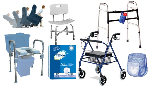 We offer a variety of products: Mobility aids, incontinence supplies, scooters, bathroom aids, hospital beds, wheelchairs, orthopedics, lift chairs, and more